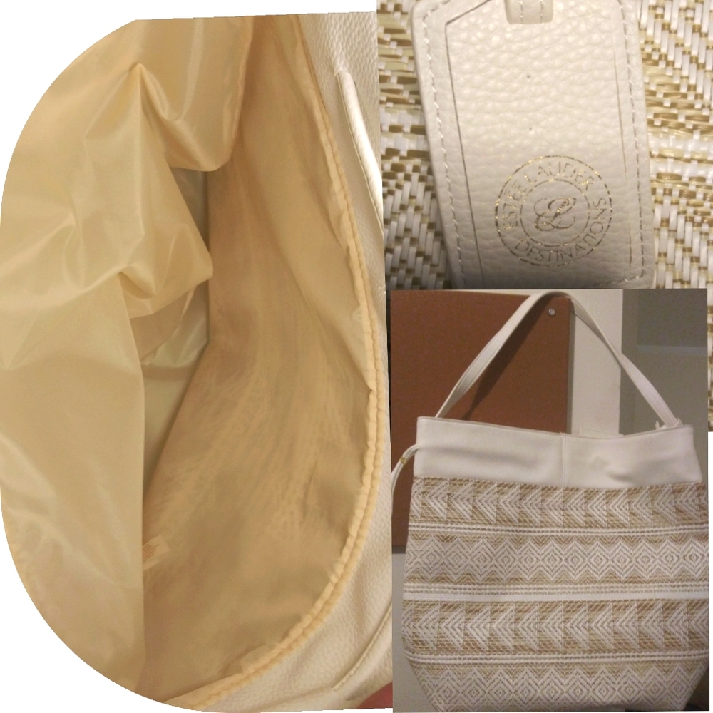 Estee Lauder White/Brown Tote Bag